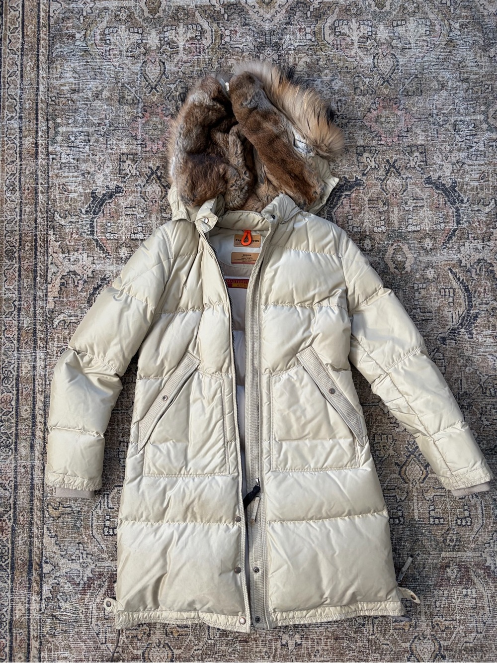 Parajumpers Long Bear Down Coat with removable fur Hood